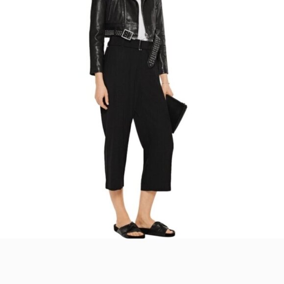 IRO | Daril Cropped Culottes Pants wide leg Black sz 42 - Picture 2 of 9